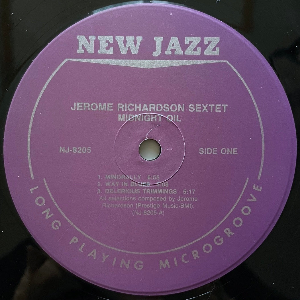 JEROME RICHARDSON SEXTET / MIDNIGHT OIL on New Jazz - Japan LP NM WWLJ-7051