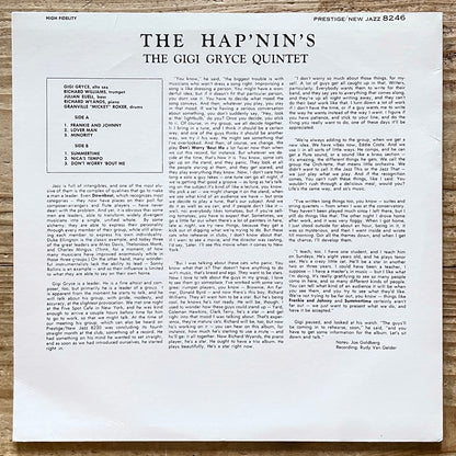 GIGI GRYCE QUINTET / THE HAP'NIN'S on New Jazz - Japan LP NM WWLJ-7041