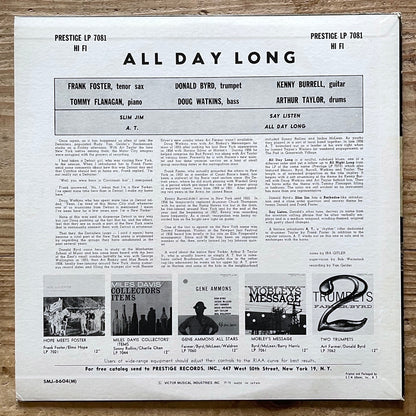 KENNY BURRELL / ALL DAY LONG on Prestige - Japan MONO PROMO LP SMJ-6604