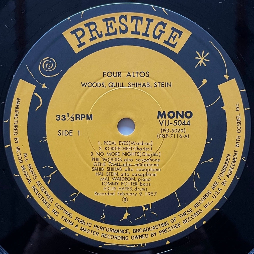 PHIL WOODS, SAHIB SHIHAB / FOUR ALTOS on Prestige - Japan MONO LP VIJ-5044