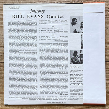 BILL EVANS QUINTET / INTERPLAY on Riverside - Japan LP SMJ-6150 obi