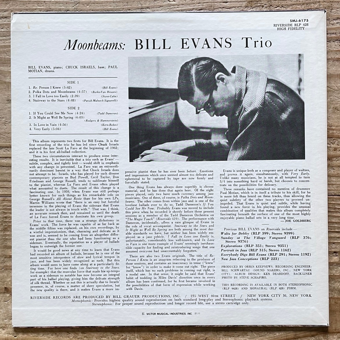 BILL EVANS TRIO / MOONBEAMS on Riverside - Japan LP SMJ-6175