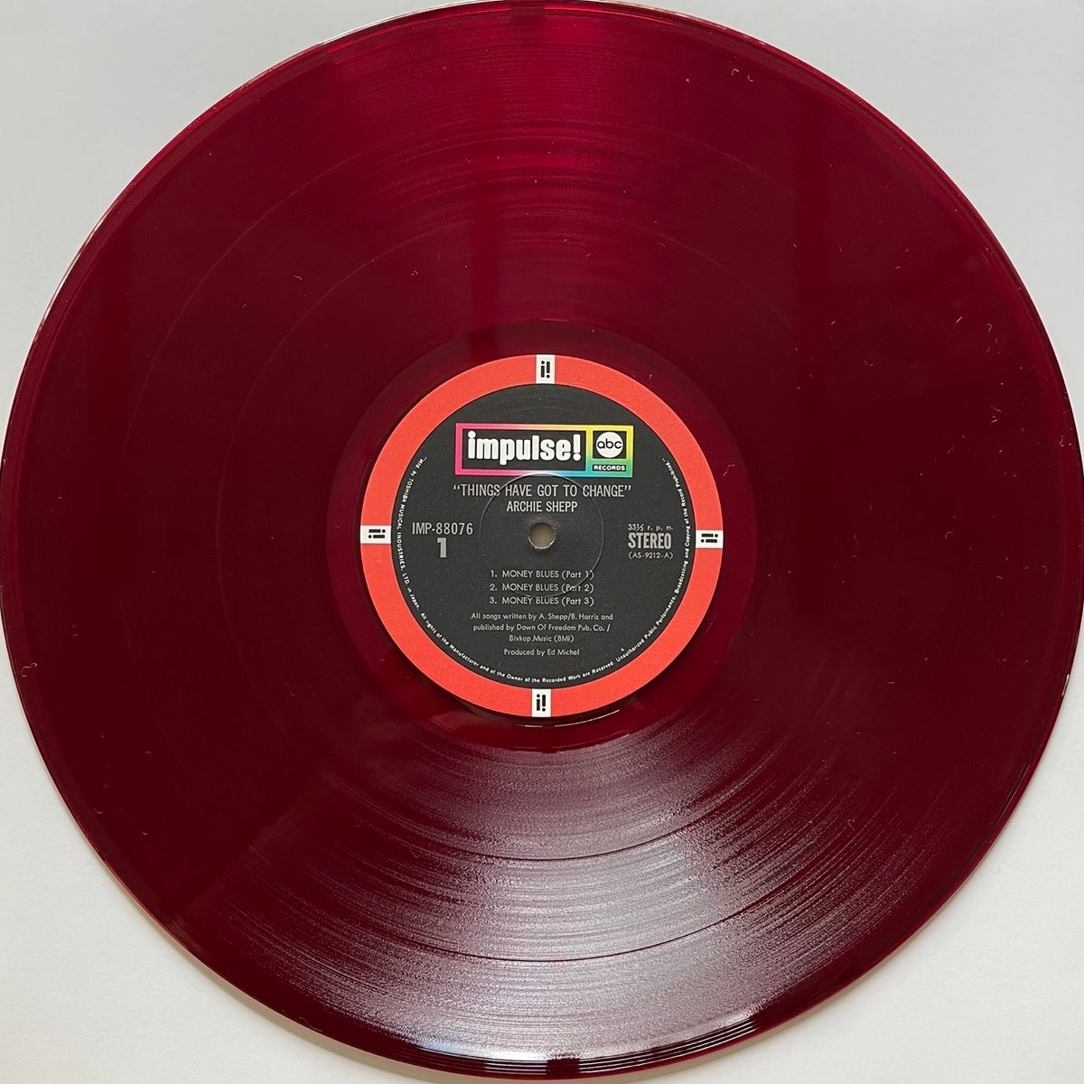 ARCHIE SHEPP / THINGS HAVE GOT TO CHANGE on Impulse - Japan Red Vinyl IMP-88076
