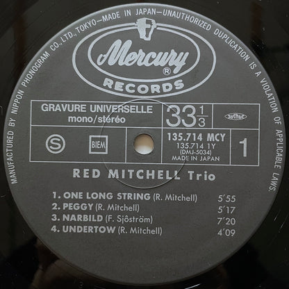 RED MITCHELL TRIO feat. BOBO STENSON / ONE LONG STRING on French Mercury - Japan LP NM DMJ-5034