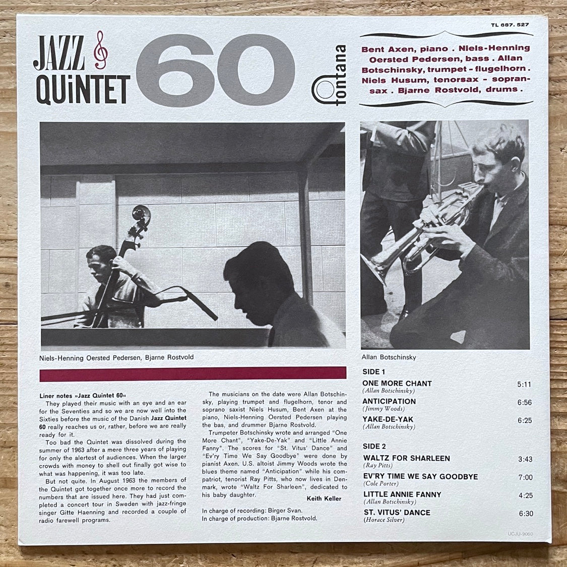 JAZZ QUINTET 60 / PRESENTING on Danish Fontana - Japan Heavy Vinyl reissue NM UCJU-9060 obi