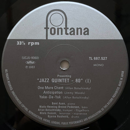 JAZZ QUINTET 60 / PRESENTING on Danish Fontana - Japan Heavy Vinyl reissue NM UCJU-9060 obi