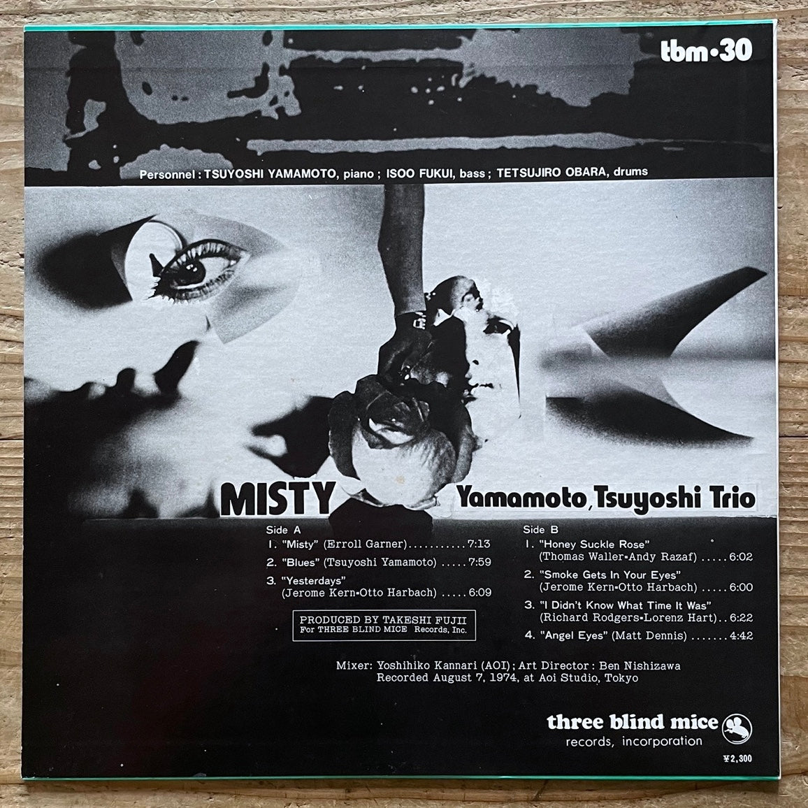TSUYOSHI YAMAMOTO TRIO / MISTY on Three Blind Mice - Japan Original LP NM TBM-30