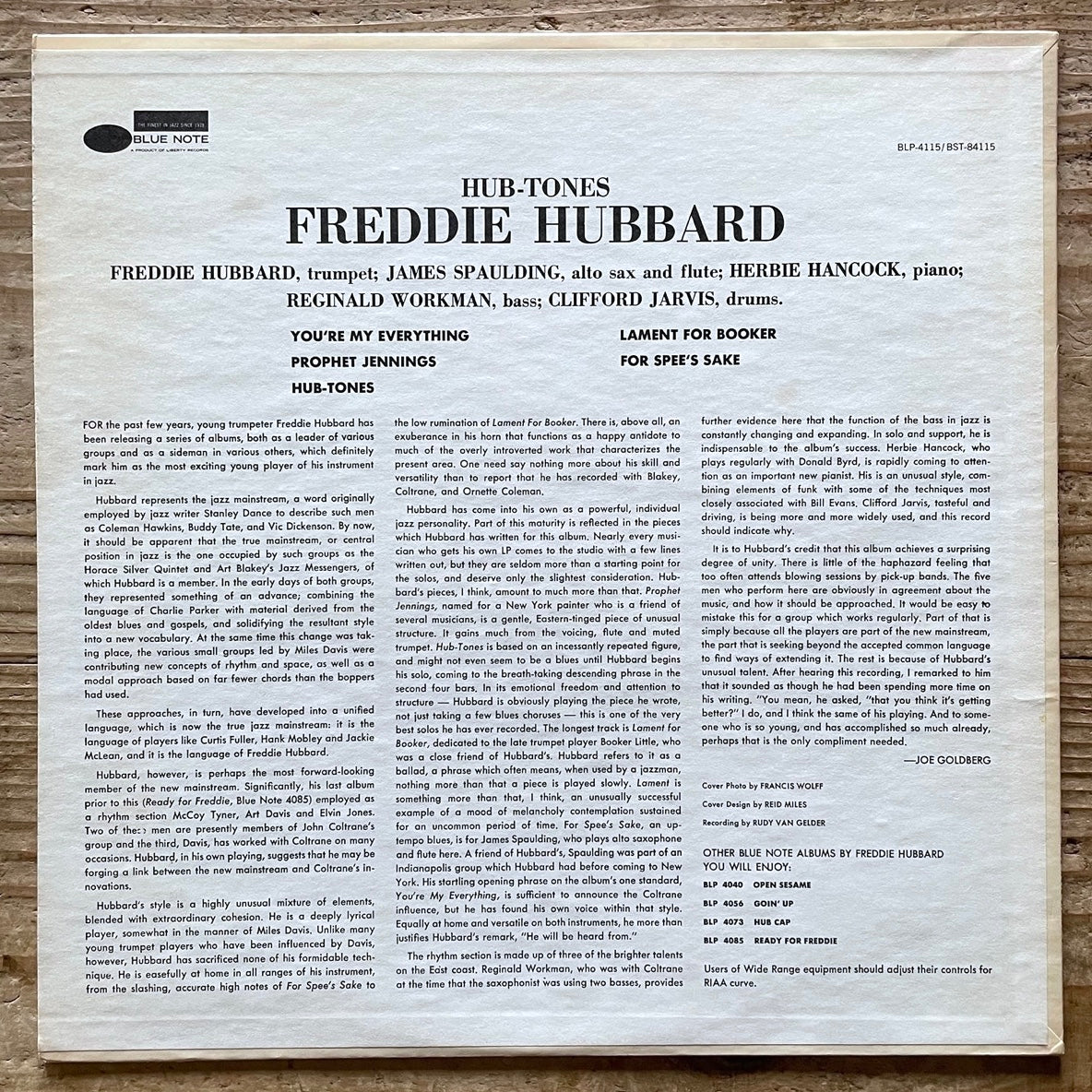 FREDDIE HUBBARD / HUB-TONES on Blue Note - 1972 US UA Stereo VAN GELDER BST-84115