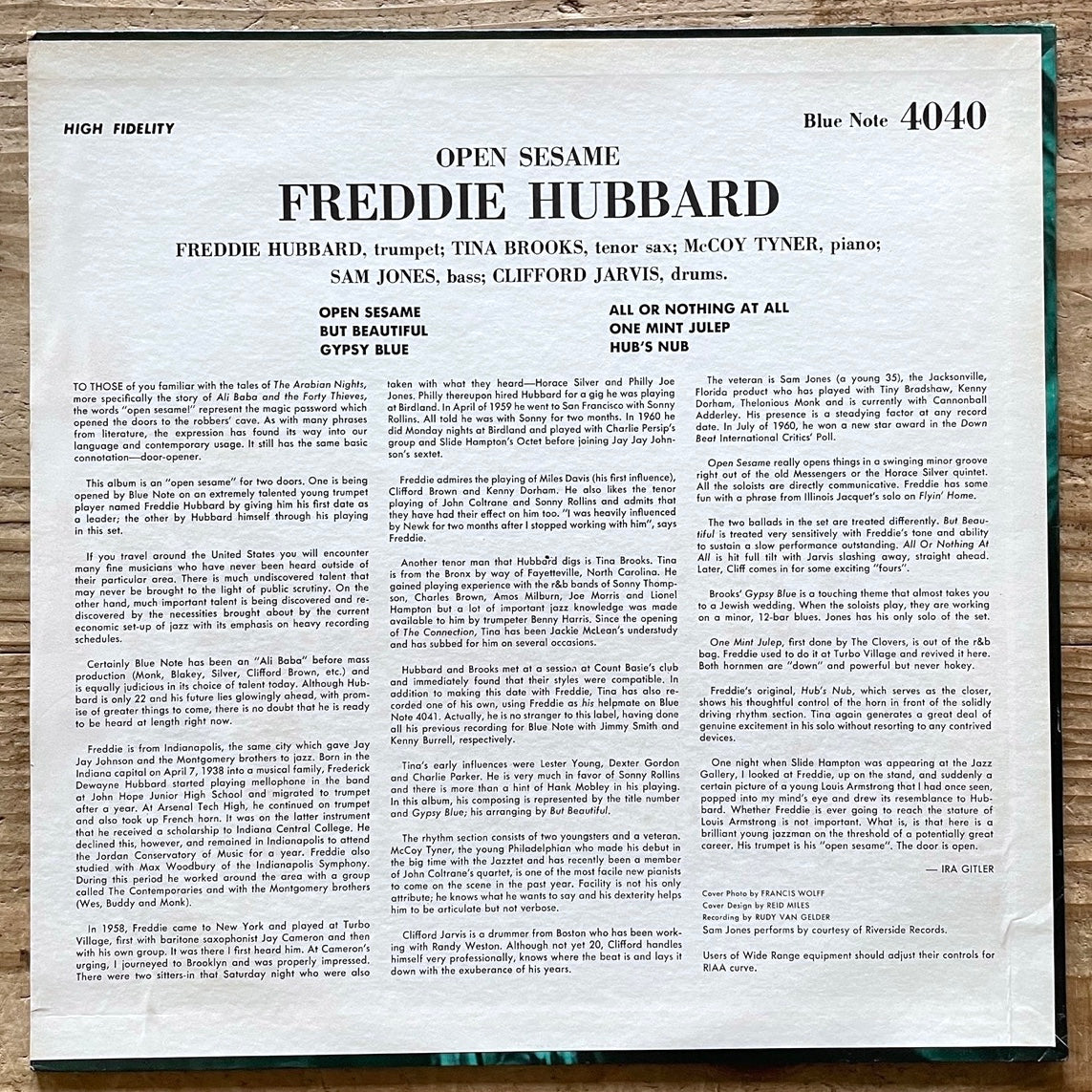 FREDDIE HUBBARD / OPEN SESAME on Blue Note - 1972 US UA MONO LP BLP4040