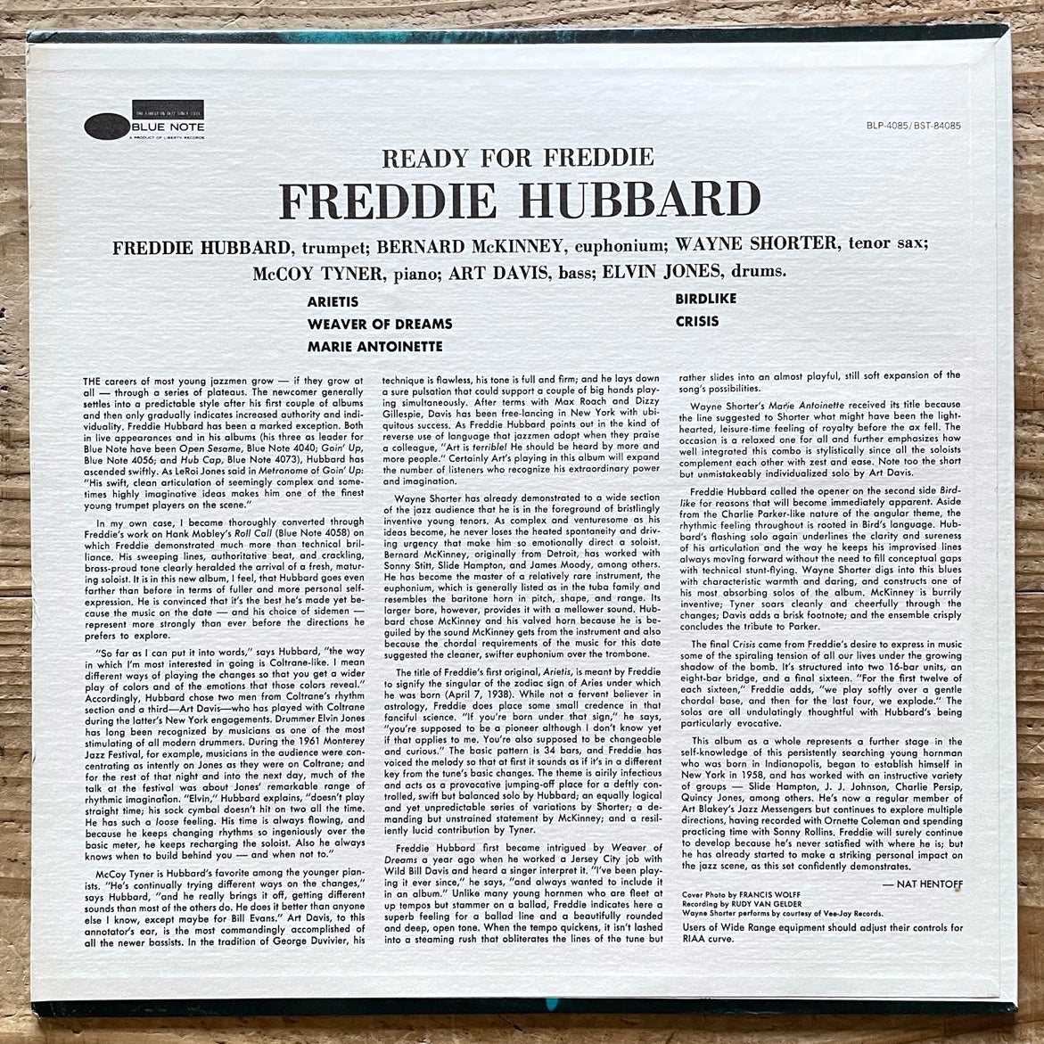 FREDDIE HUBBARD / READY FOR FREDDIE on Blue Note - US Liberty BST-84085