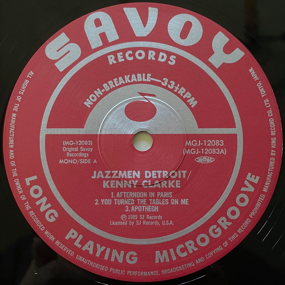 KENNY CLARKE, KENNY BURRELL / JAZZMEN DETROIT on Savoy - Japan King MONO LP NM MGJ-12083