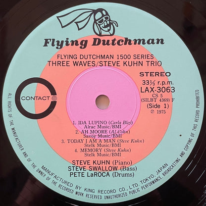 STEVE KUHN TRIO / THREE WAVES on Contact - Japan Flying Dutchman LP LAX-3063