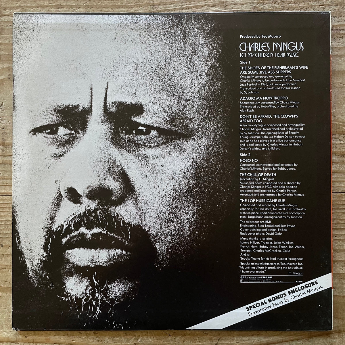 CHARLES MINGUS / LET MY CHILDREN HEAR MUSIC - Japan CBS/SONY LP SOPL-32