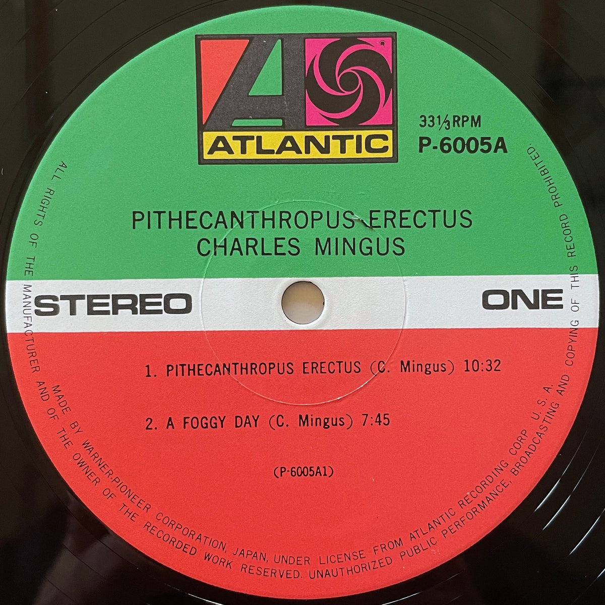 CHARLIE MINGUS / PITHECANTHROPUS ERECTUS on Atlantic - Japan LP NM P-6005A