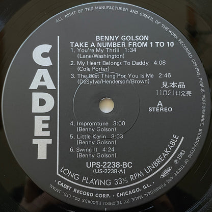 BENNY GOLSON / TAKE A NUMBER FROM 1 TO 10 on Argo - Japan Promo LP NM UPS-2238-BC obi