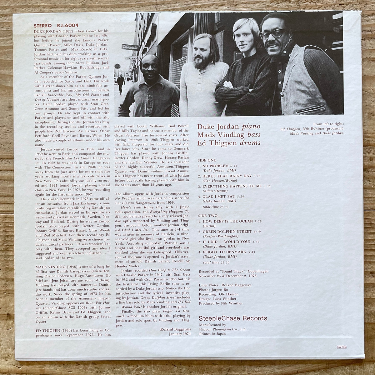 DUKE JORDAN TRIO / FLIGHT TO DENMARK on SteepleChase - Japan LP NM RJ-6004