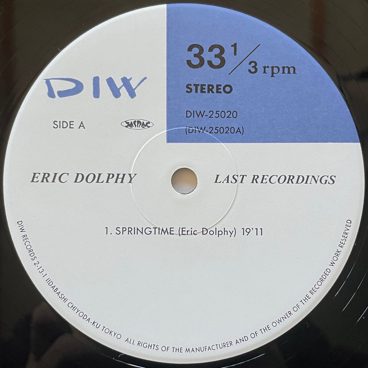 ERIC DOLPHY feat. Nathan Davis / LAST RECORDINGS - Japan DIW Original LP DIW-25020 obi