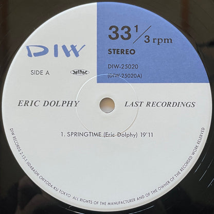 ERIC DOLPHY feat. Nathan Davis / LAST RECORDINGS - Japan DIW Original LP DIW-25020 obi
