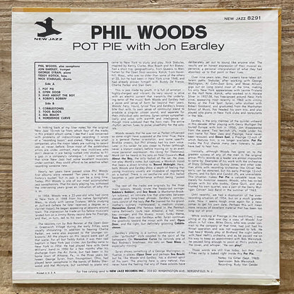 PHIL WOODS with JON EARDLEY / POT PIE on New Jazz - US Original LP RVG NJLP 8291