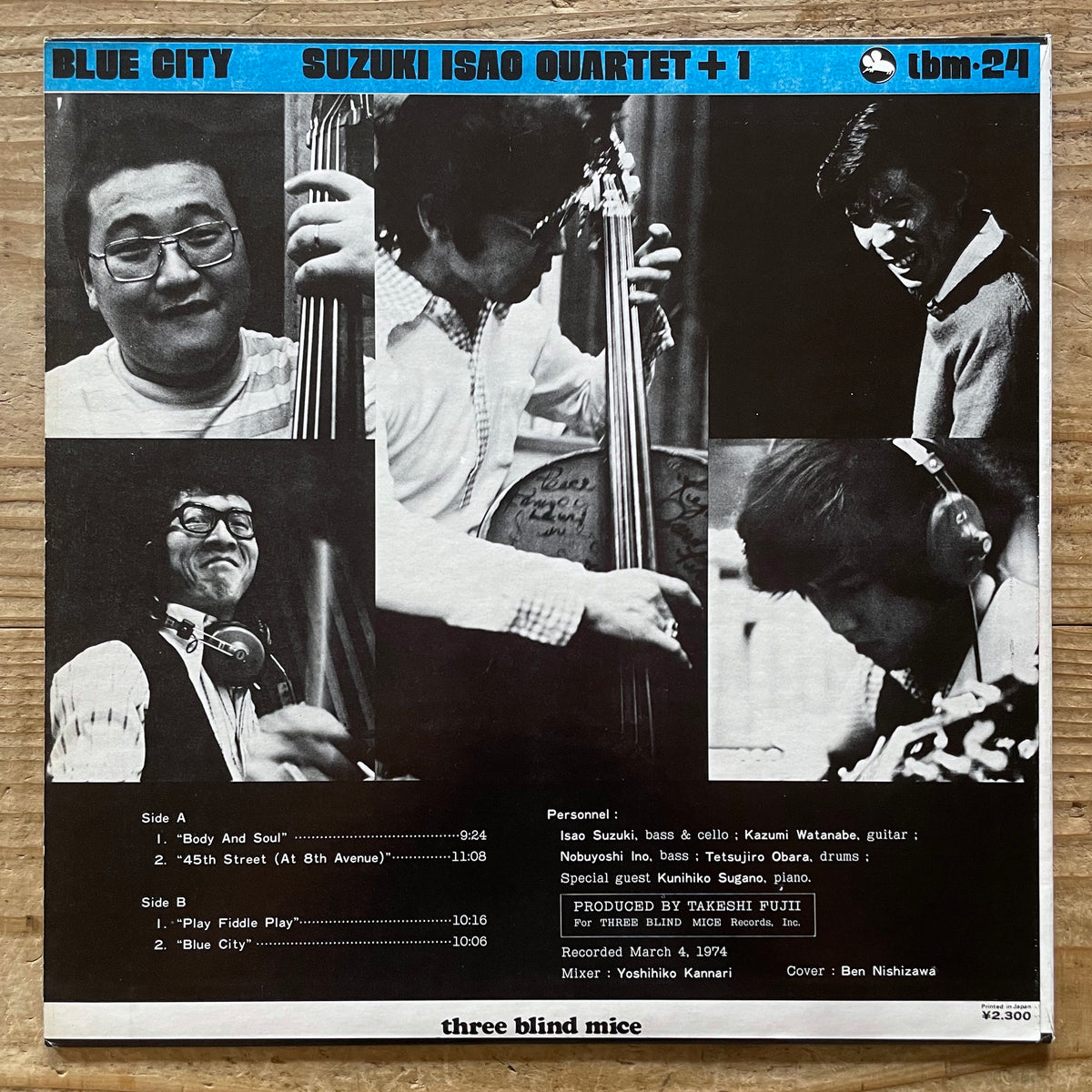 ISAO SUZUKI QUARTET + 1 / BLUE CITY on Three Blind Mice - Japan Original LP TBM-24