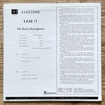 ROCKY BOYD QUINTET / EASE IT feat. Kenny Dorham - Japan Jazztime LP PA-3076