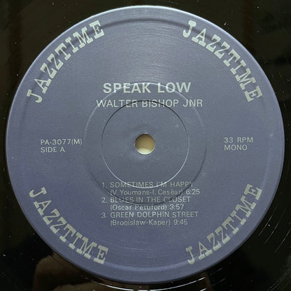 WALTER BISHOP JR. TRIO / SPEAK LOW - Japan Jazztime LP PA-3077