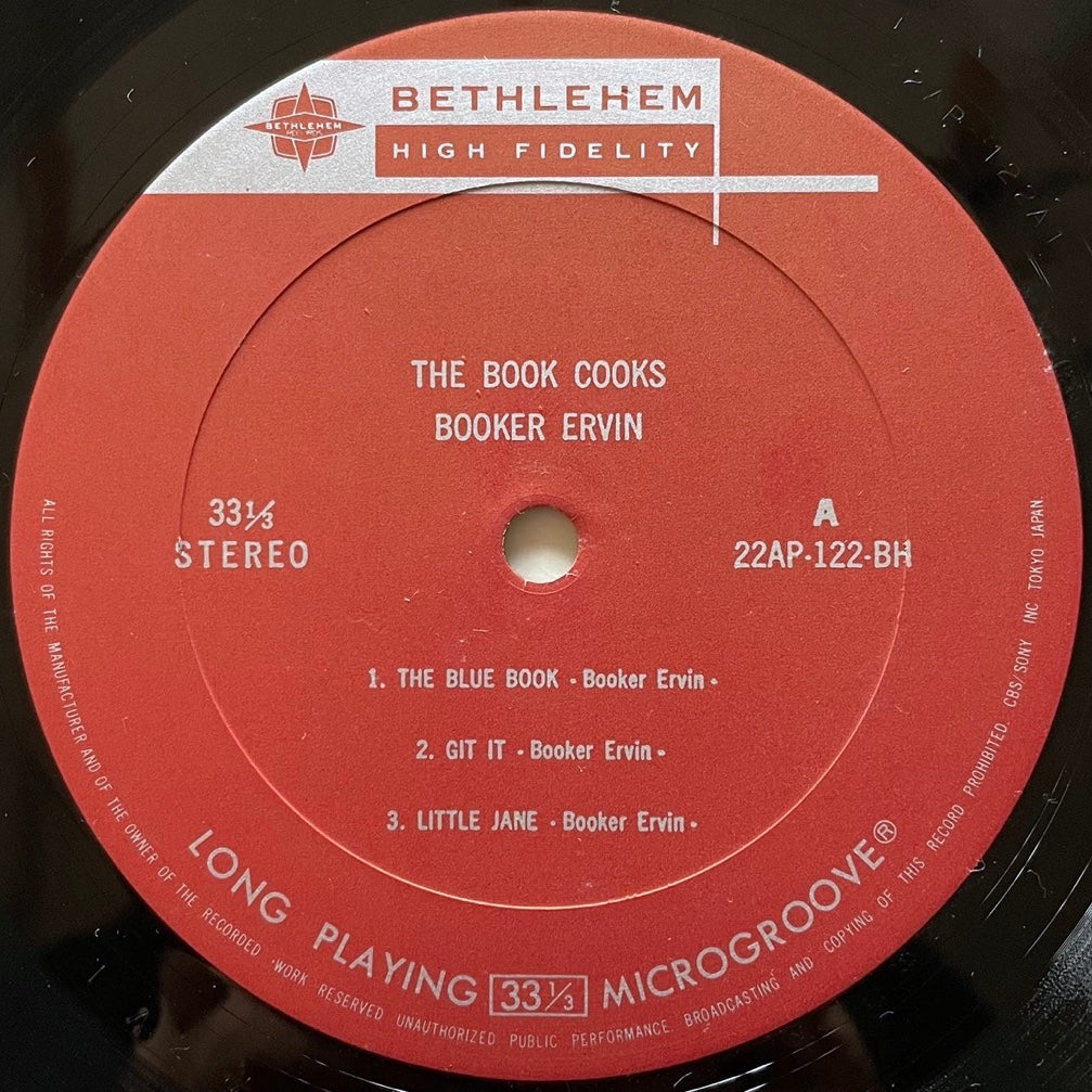 BOOKER ERVIN / BOOK COOKS on Bethlehem - Japan LP 22AP-122