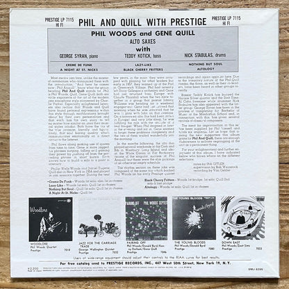 PHIL WOODS and GENE QUILL / PHIL AND QUILL WITH PRESTIGE - Japan LP SMJ-6295