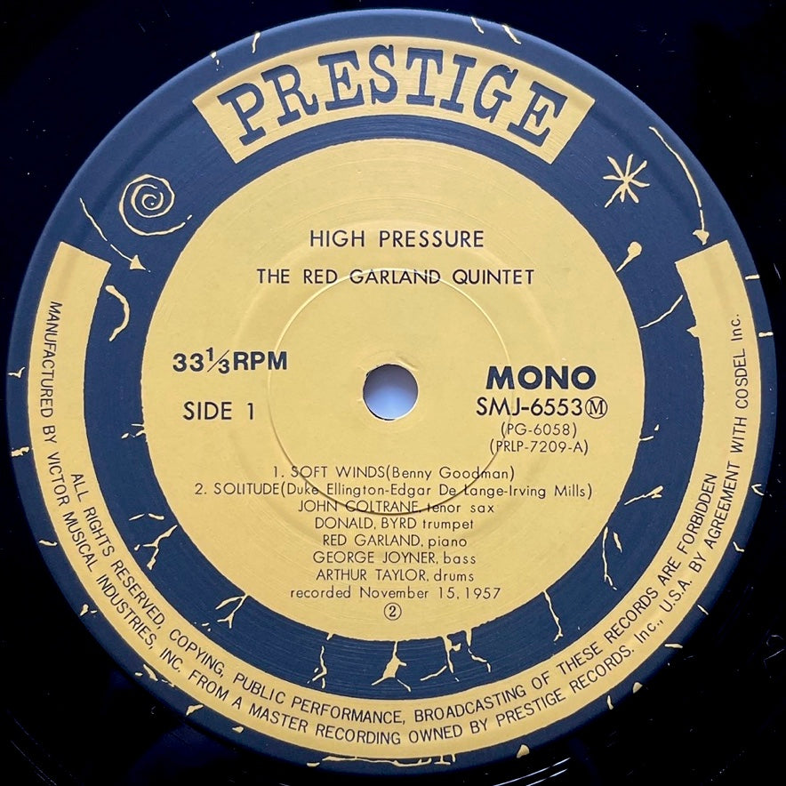 RED GARLAND QUINTET feat. JOHN COLTRANE / HIGH PRESSURE on Prestige - Japan MONO LP SMJ-6553