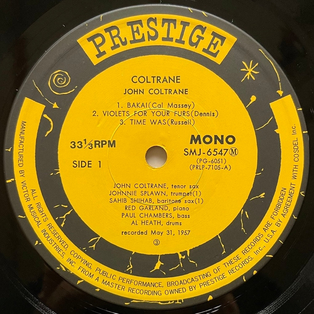 JOHN COLTRANE / COLTRANE on Prestige - Japan MONO LP SMJ-6547 obi