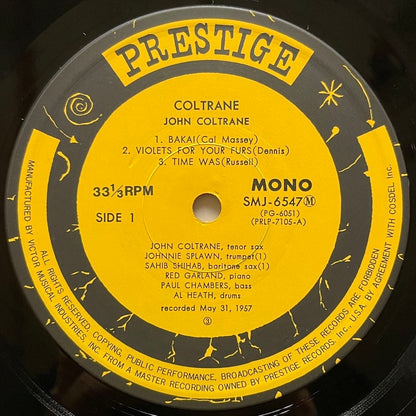 JOHN COLTRANE / COLTRANE on Prestige - Japan MONO LP SMJ-6547 obi