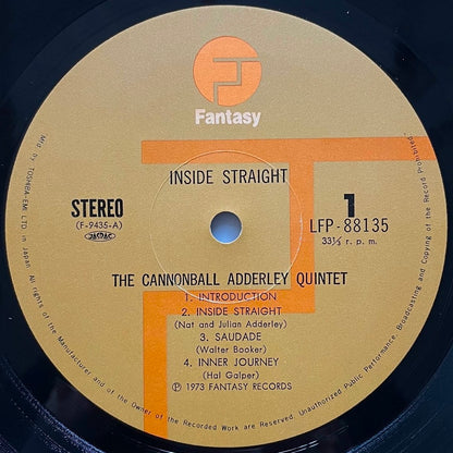 CANNONBALL ADDERLEY QUINTET / INSIDE STRAIGHT on Fantasy - Japan LP JAZZ FUNK LFP-88135