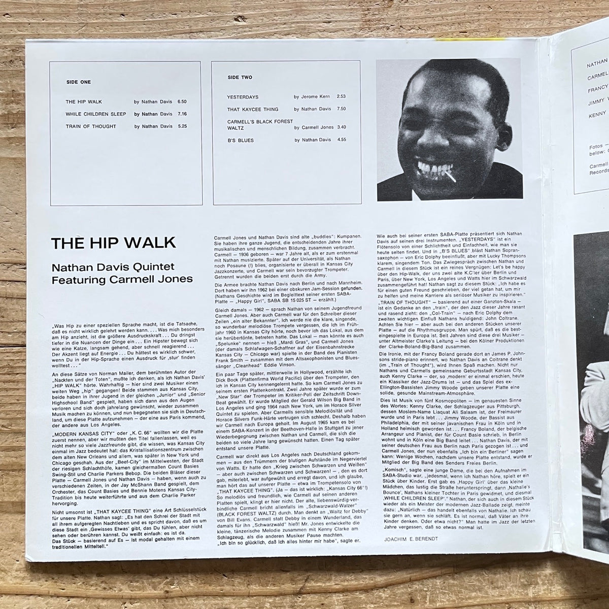 NATHAN DAVIS QUINTET / HIP WALK feat. Carmell Jones on German Saba  Speakers Corner reissue