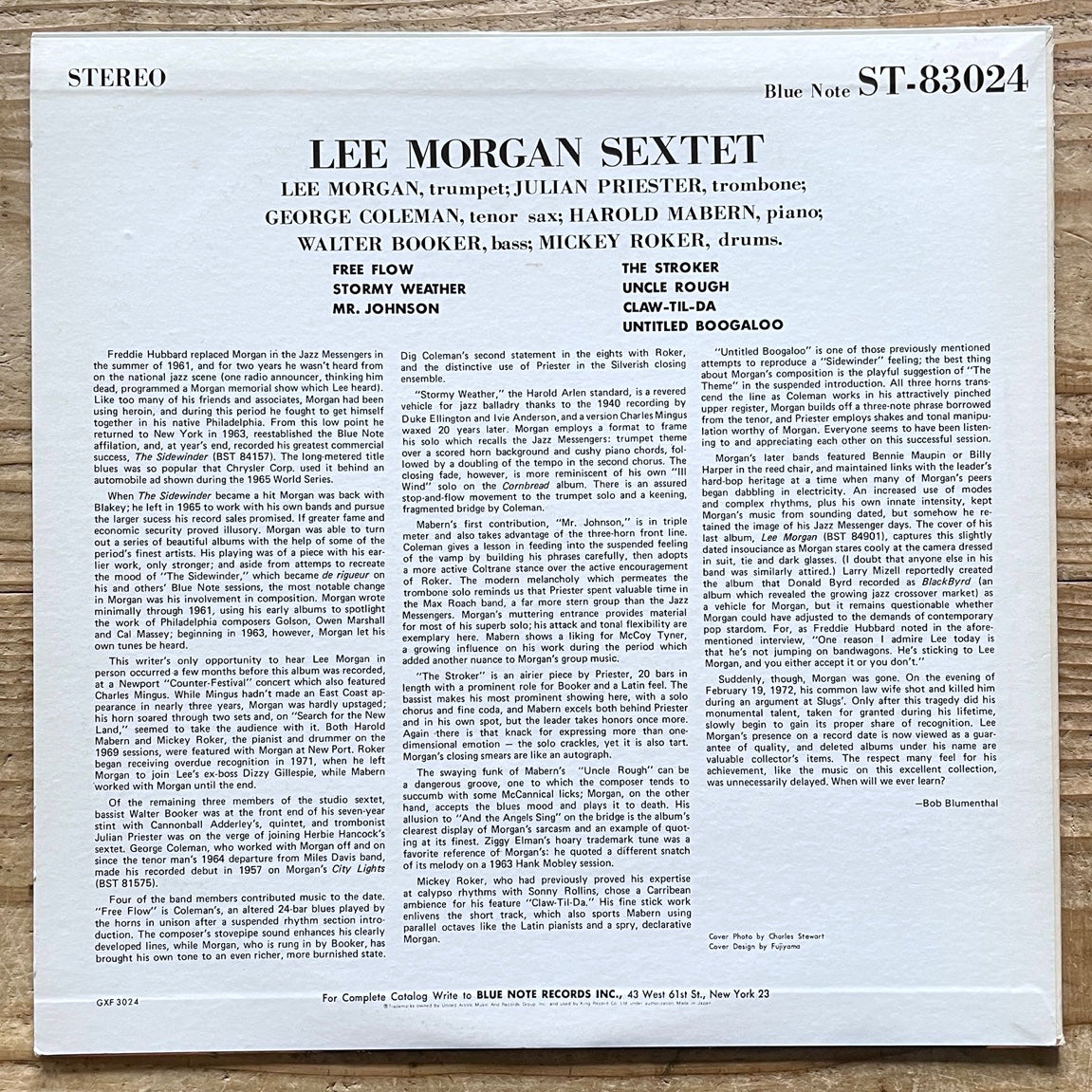 LEE MORGAN SEXTET on Blue Note - Japan King Original LP GXF-3024