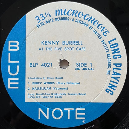 KENNY BURRELL / AT THE FIVE SPOT CAFE on Blue Note - US UA MONO LP BLP4021