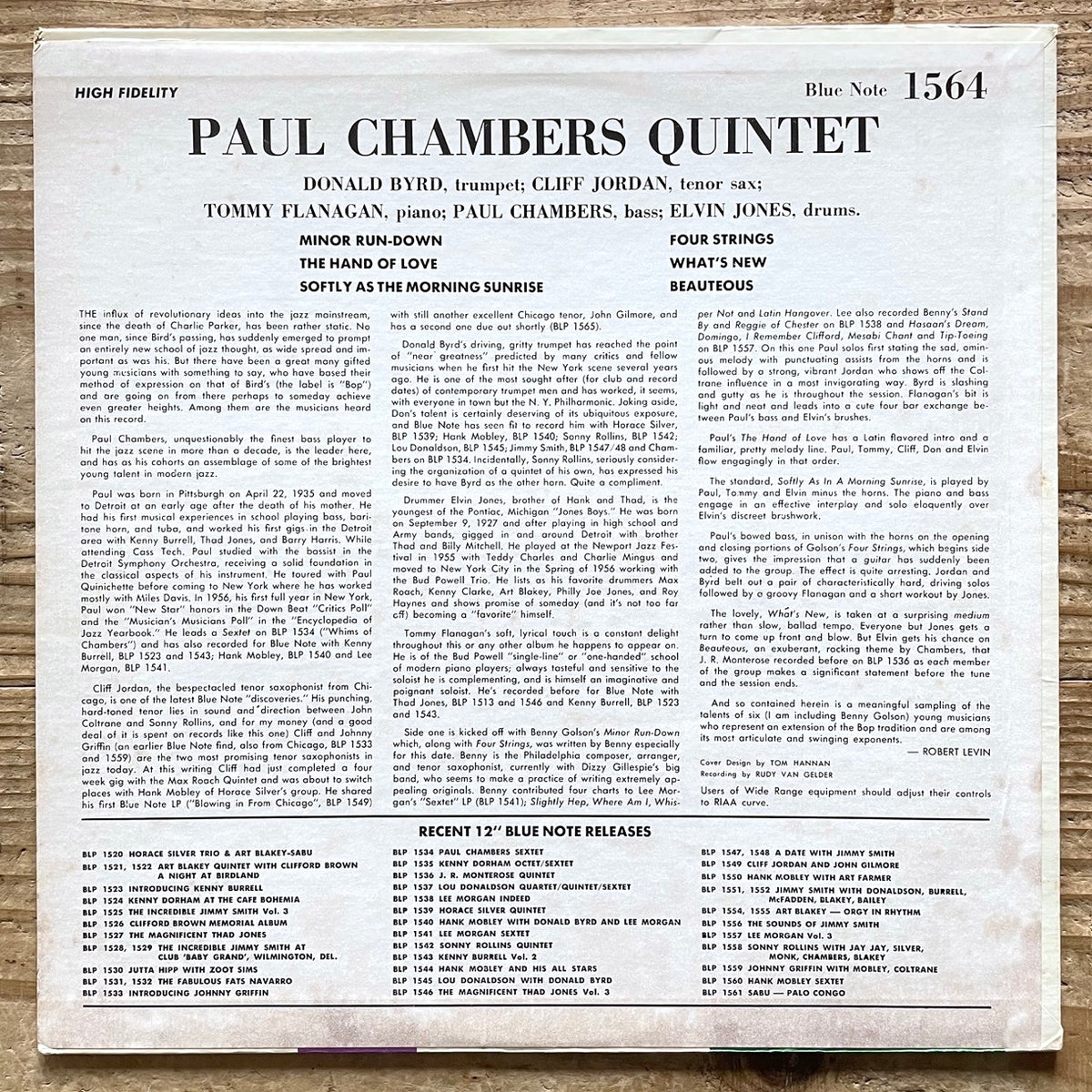 PAUL CHAMBERS QUINTET on Blue Note - US UA MONO LP BLP1564