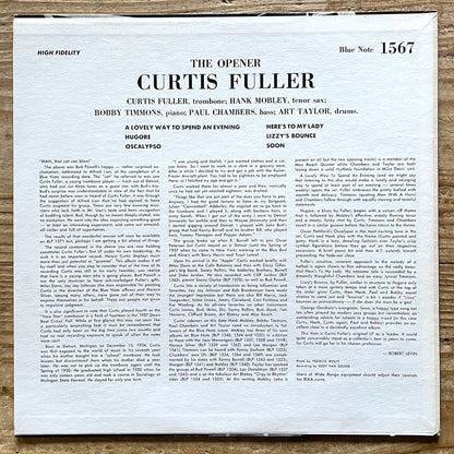 CURTIS FULLER / THE OPENER on Blue Note - US UA MONO LP BLP1567