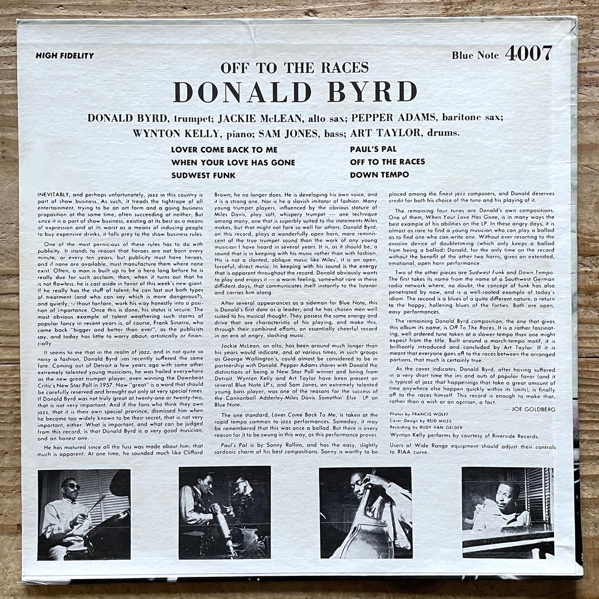 DONALD BYRD / OFF TO THE RACES on Blue Note - US UA STEREO LP BST84007