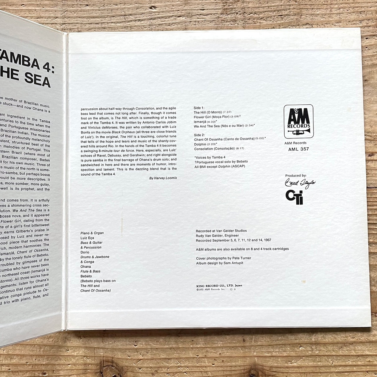TAMBA 4 / WE AND THE SEA on CTI - Japan LP Gatefold AML-357