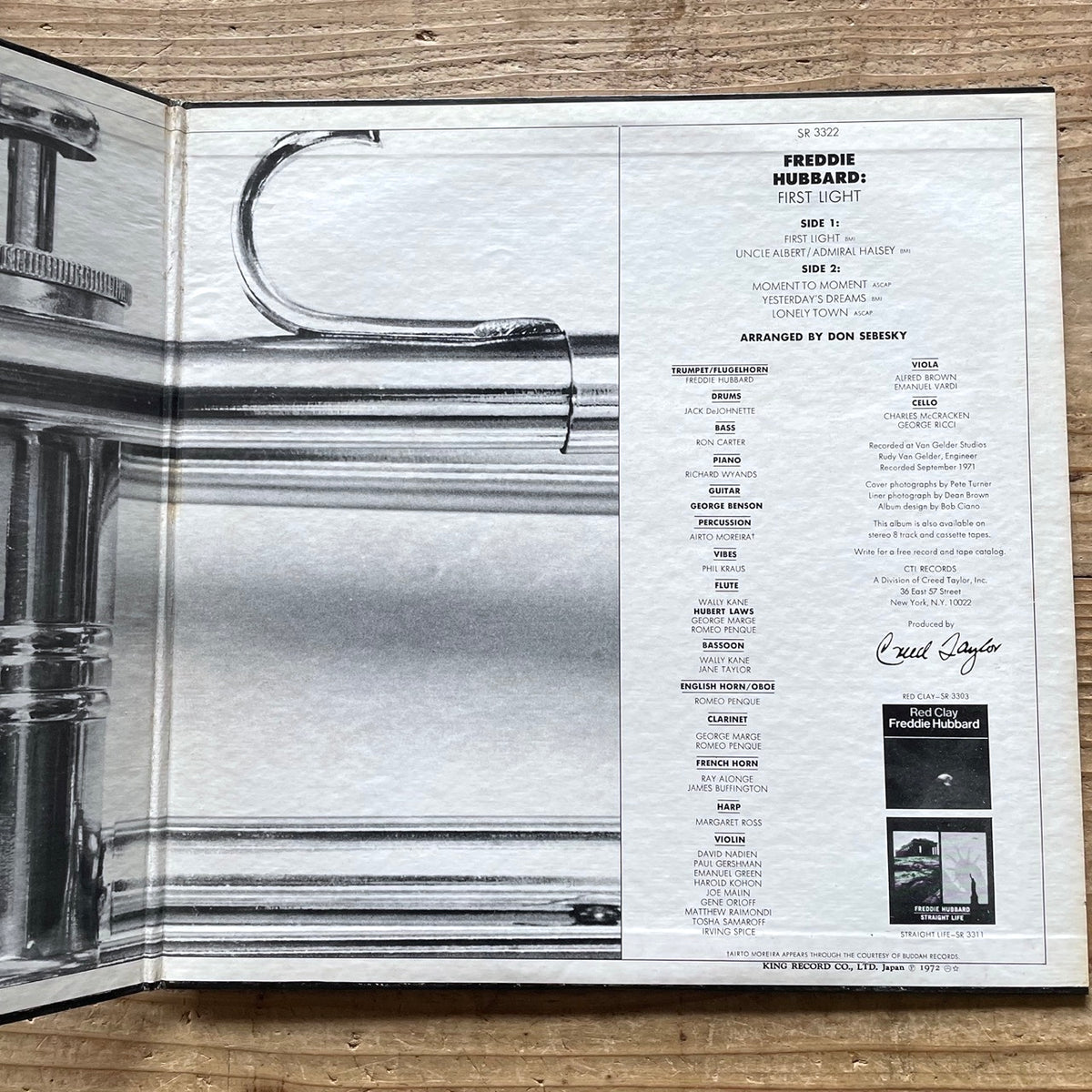 FREDDIE HUBBARD / FIRST LIGHT on CTI - Japan LP VAN GELDER Gatefold SR-3322
