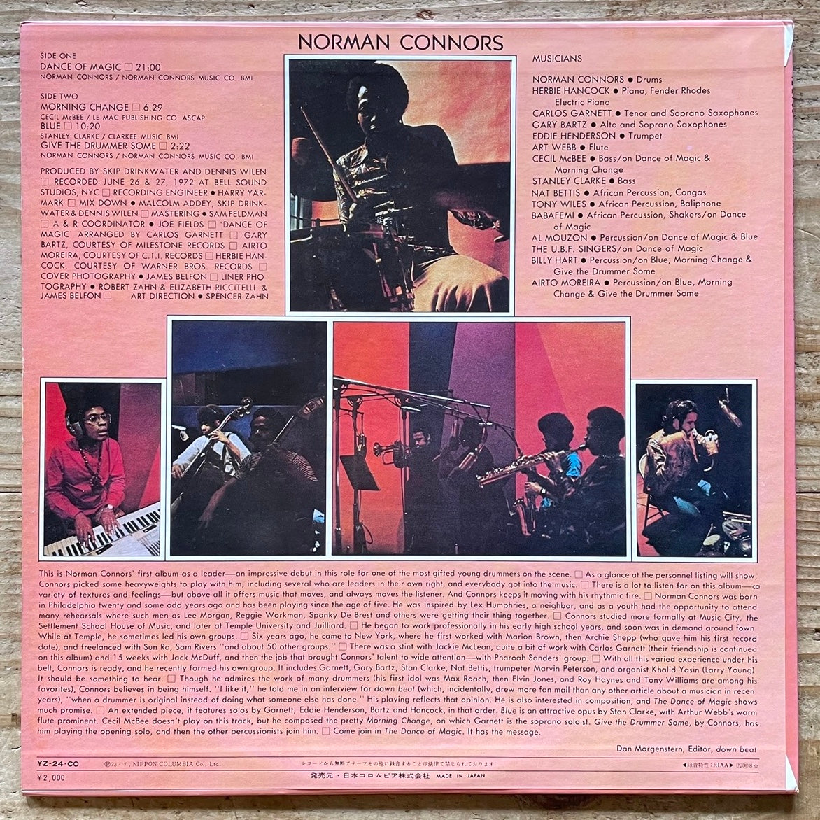 NORMAN CONNORS / DANCE OF MAGIC on Cobblestone - Japan LP NM YZ-24-CO