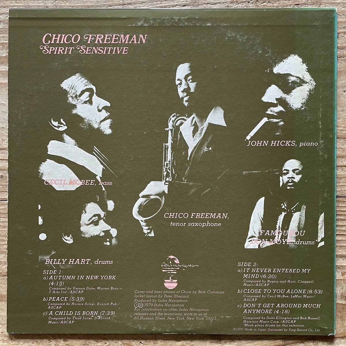 CHICO FREEMAN / SPIRIT SENSITIVE on India Navigation - Japan LP K25P-6016