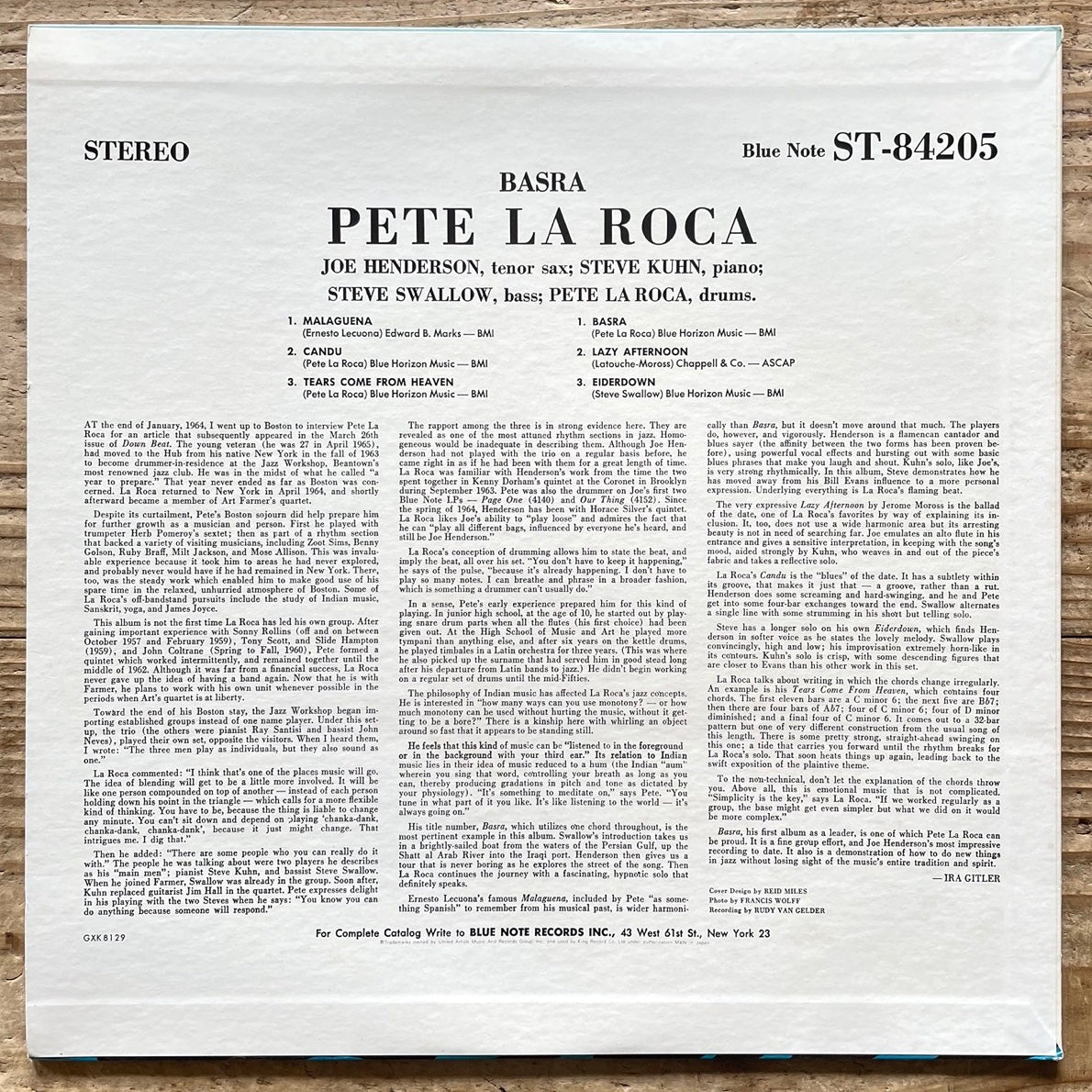 PETE LA ROCA / BASRA on Blue Note - Japan King LP GXK-8129