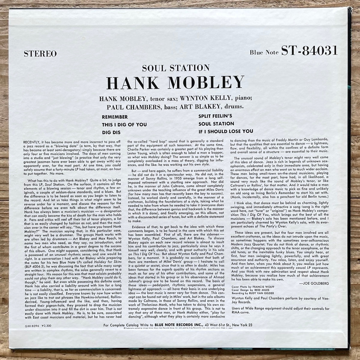 HANK MOBLEY / SOUL STATION on Blue Note - Japan King LP GXK-8096
