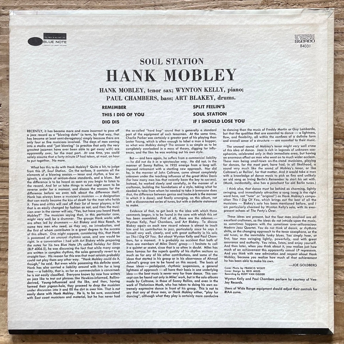 HANK MOBLEY / SOUL STATION on Blue Note - US Liberty BST-84031