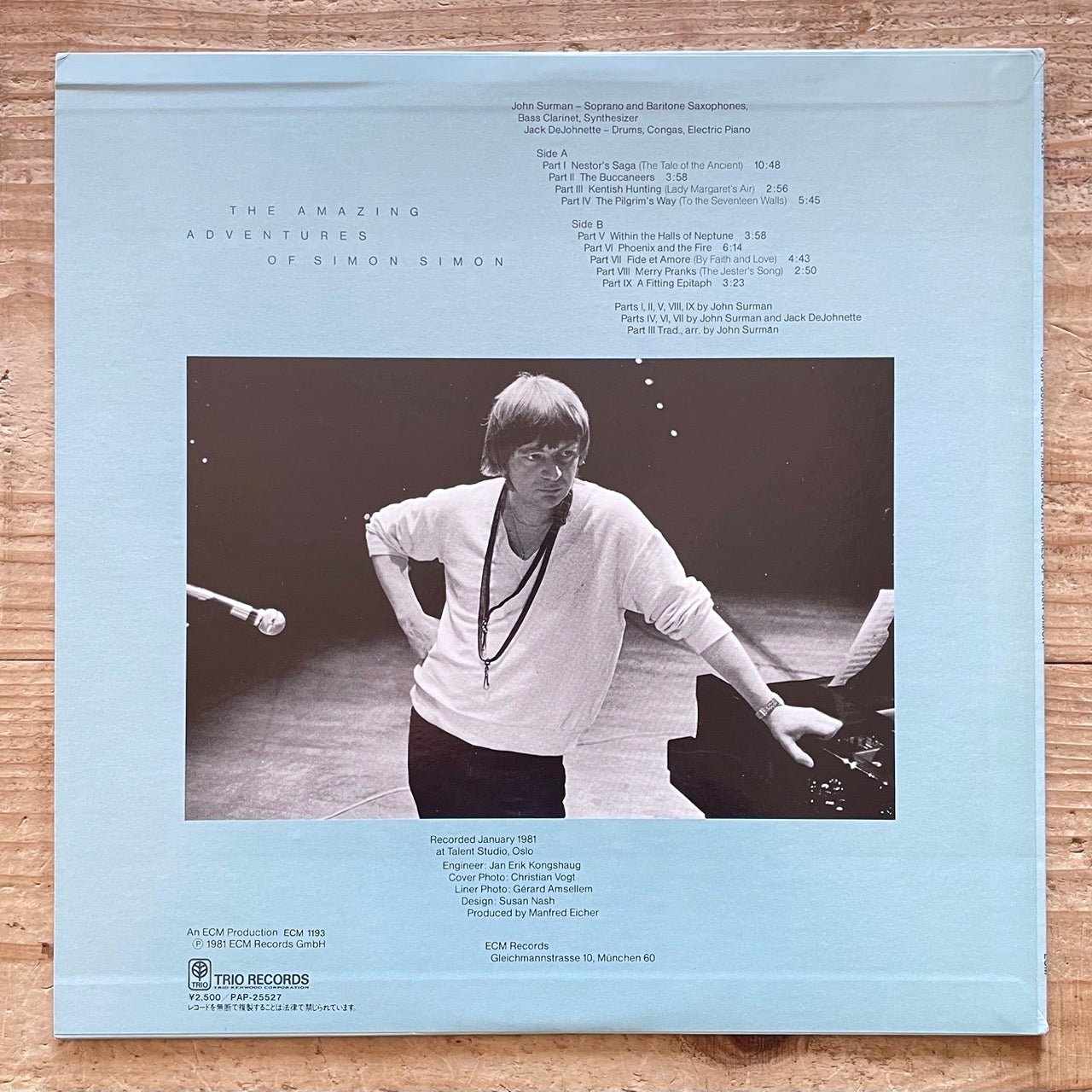 JOHN SURMAN / THE AMAZING ADVENTURES OF SIMON SIMON on ECM - Japan NM LP PAP-25527