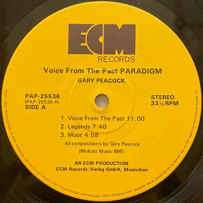 GARY PEACOCK / VOICE FROM THE PAST - PARADIGM on ECM - Japan NM LP PAP-25536