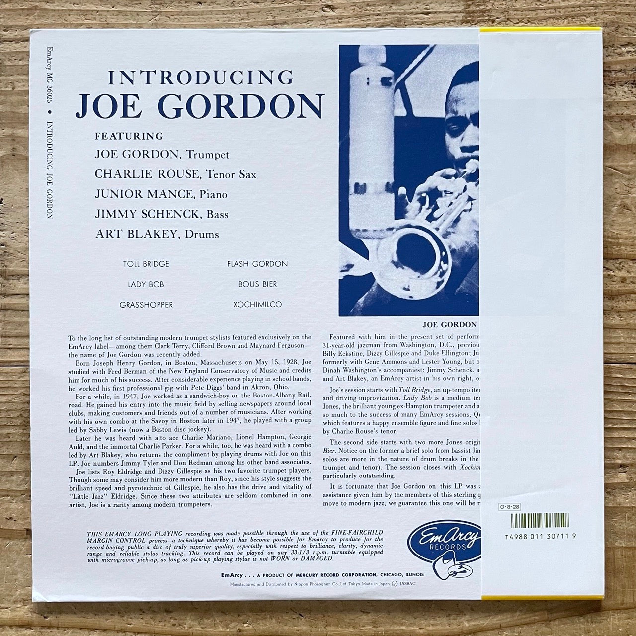 JOE GORDON / INTRODUCING on Emarcy - Japan MONO LP NM SJ-19607 obi