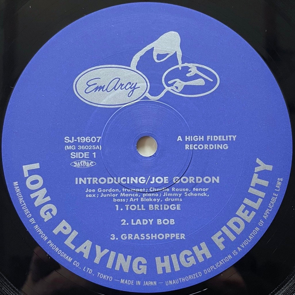 JOE GORDON / INTRODUCING on Emarcy - Japan MONO LP NM SJ-19607 obi
