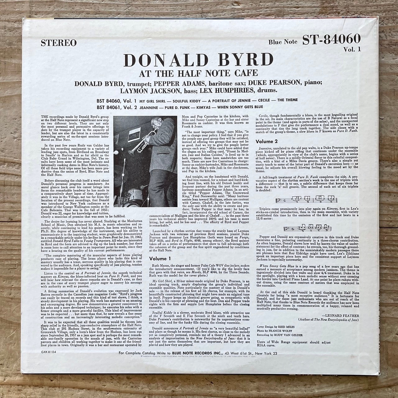 DONALD BYRD / AT THE HALF NOTE CAFE VOL.1 - Japan Blue Note King LP GXK-8104